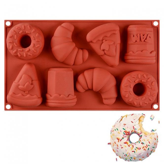 Mould Factory Doughnut & Cakes Breakfast Silicone Mould - 8 Cavity