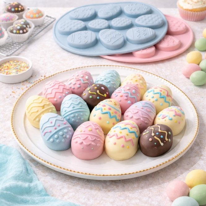 Mould Factory Easter Egg Silicone Baking & Chocolate Mould - 10 Cavity 