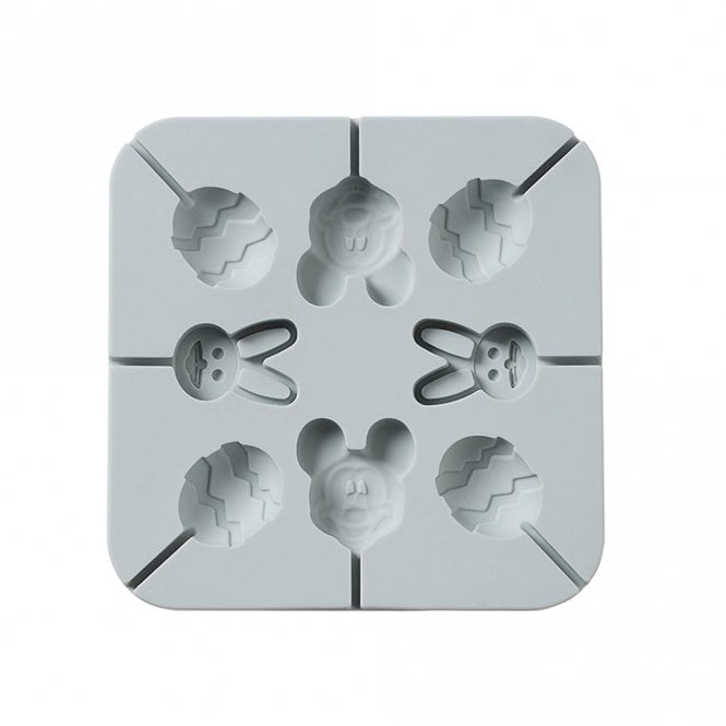 Mould Factory Easter Silicone Lollipop Mould – Mickey, Bunny, and Chevron Egg Shapes - 8 Cavity