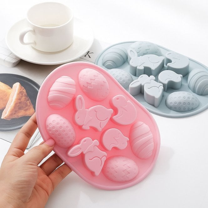 Mould Factory Easter Silicone Mould - Bunny, Chick & Egg Shapes - 9 Cavity 