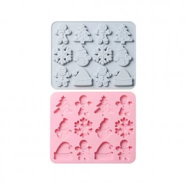 GingerBread Man & Snowflakes Silicone Mould - 12 Cavity