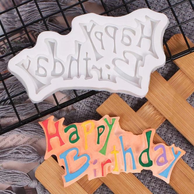 Mould Factory Happy Birthday Chocolate Silicone Mould - Font 2