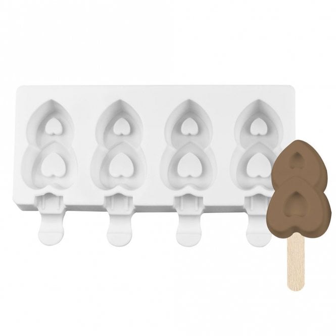 Mould Factory HEART DROP Cakesicle Ice Cream Silicone Mould - 4 Cavity