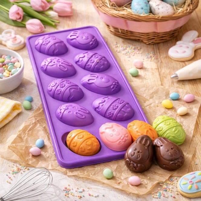 Mould Factory Mini Easter Eggs Baking Silicone Mould - 10 Cavity