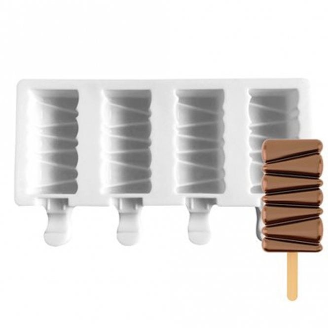 Mould Factory Mini Funky Rectangle Cake Sickle Ice Cream Mould - 4 Cavity