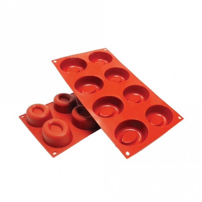 Mould Factory Oval Doughnut Baking Silicone Mould - 8 Cavity
