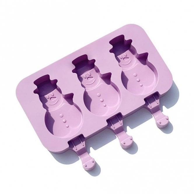 Mould Factory Snowman Cakesicle Mould - 3 Cavity + Free 50 Birch Wood Sticks