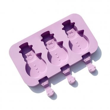Snowman Cakesicle Mould - 3 Cavity + Free 50 Birch Wood Sticks
