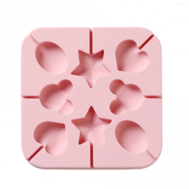 Mould Factory Teddy Head & Star Lollipop Silicone Mould - 8 Cavity