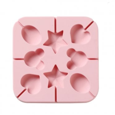 Teddy Head & Star Lollipop Silicone Mould - 8 Cavity