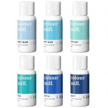 Next Generation Oil Based Food Colouring 20ml - Sea & Sky Theme Pack Of 6