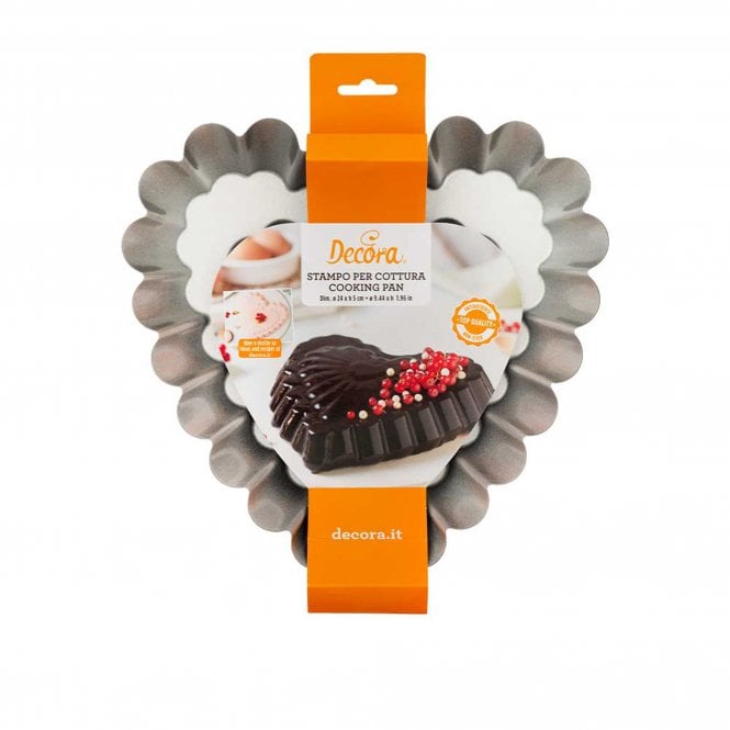 Decora Non Stick Decorated Heart Pan - 24 x 5cm