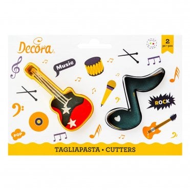 Note And Guitar Plastic Cookie Cutters Set Of 2