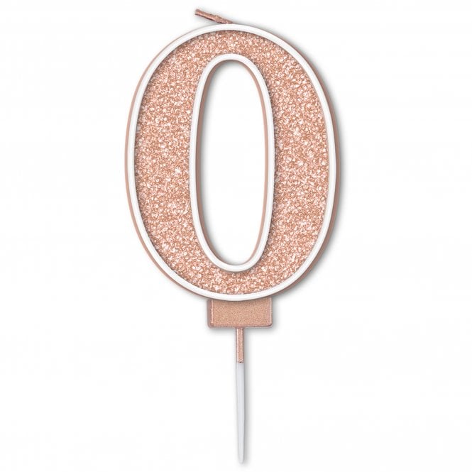 OaktreeUK Sparkling Fizz Rose Gold Number Candle - 7.5 cm
