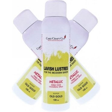 Old Gold - 'Lavish Lustre' Edible Food Colouring Metallic Lustre Decorating Spray 400ml 