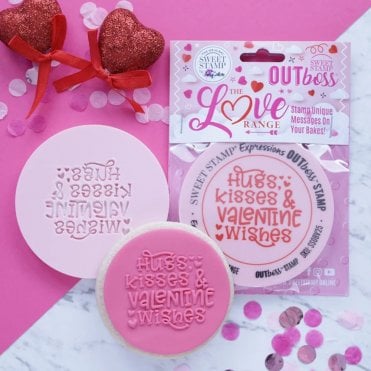 OUTboss Love - Hugs, Wishes, Valentines Kisses - Cookie Embosser