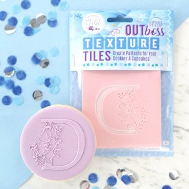 OUTboss Texture Tiles - Monogram Floral Alphabet - D