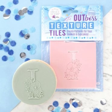 OUTboss Texture Tiles - Monogram Floral Alphabet - I