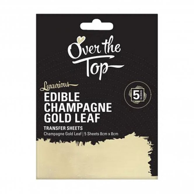 Over the Top Luxurious Edible Champagne Gold Leaf Transfer Sheets - Pack of 5