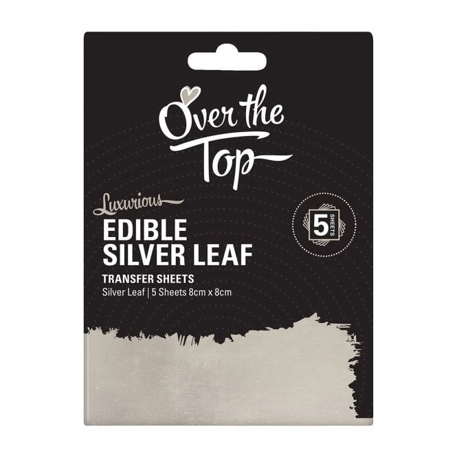 Over the Top Luxurious Edible Silver Leaf Transfer Sheets - Pack of 5
