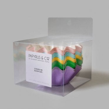 PASTEL MIX Bloom Baking Cups in PVC Box - Pack of 25