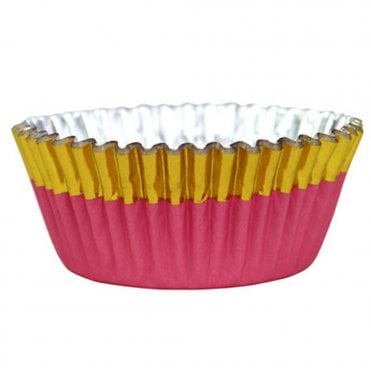 Peach & Gold - Trimmed Foil Lined Baking Cases - Pack of 30