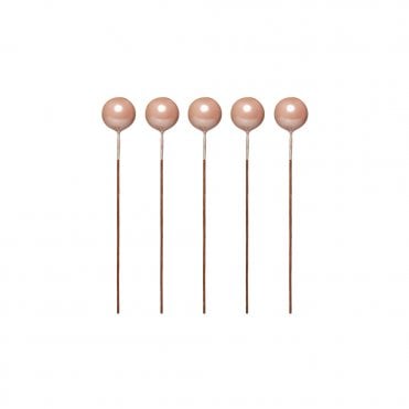 Pearl Pink Sphere Ball Cake Decorating Topper - Pack of 5 - 1cm