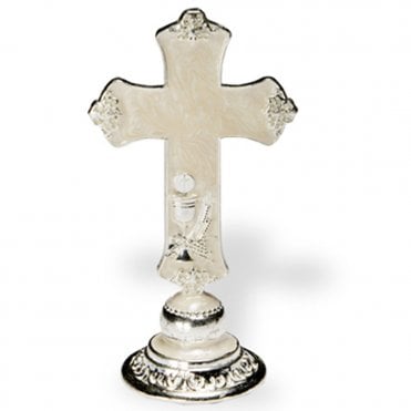 Pearlised Cross 90 x 50mm Silver