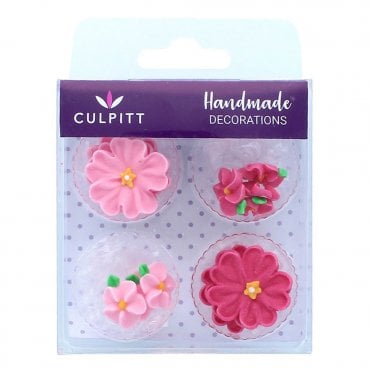 Pink Daisy Sugar Decorations - 14 Pieces 
