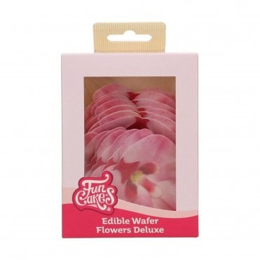 Pink Medium Orchid Deluxe Edible Wafer Flowers - Pack of 10