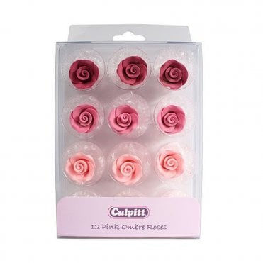 Pink Ombre Sugar Roses - Pack Of 12