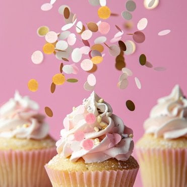 PINK, WHITE & GOLD Wafer Decorations (9g) 