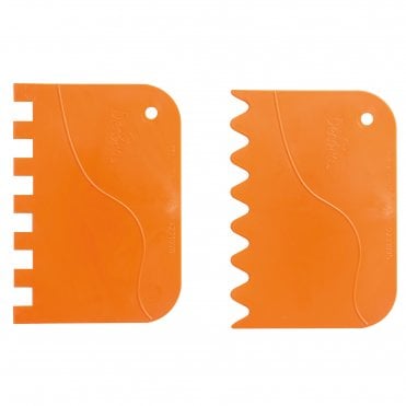 Plastic Wavy and Scalloped Scraper - Pack of 2