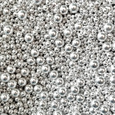 Platinum Sterling Pearl Sprinkles – Mixed Sizes - 80g