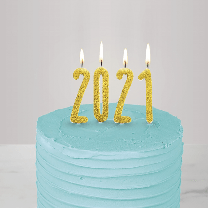 PME Gold Glitter Birthday Cake Number Candle