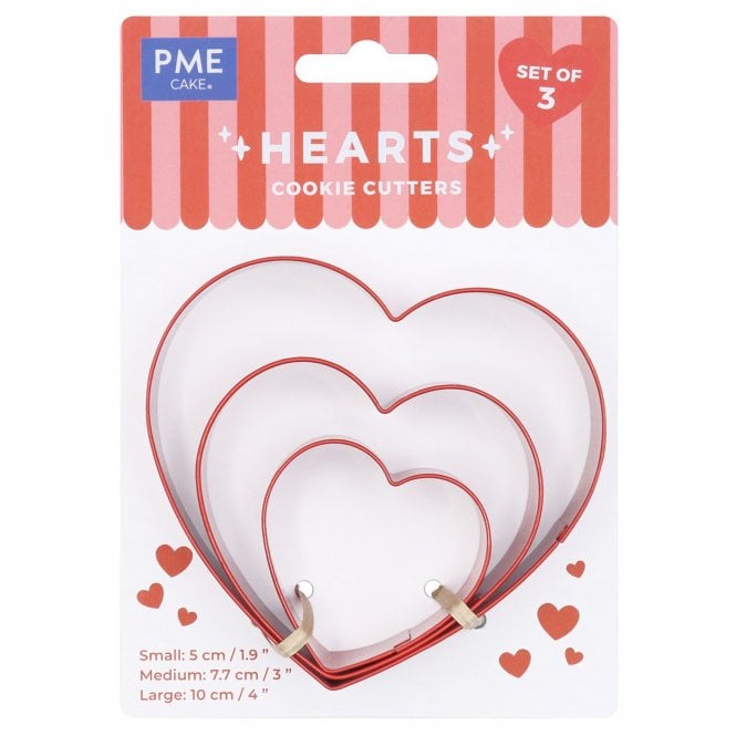 PME Hearts - Valentines Cookie Cutter Set of 3