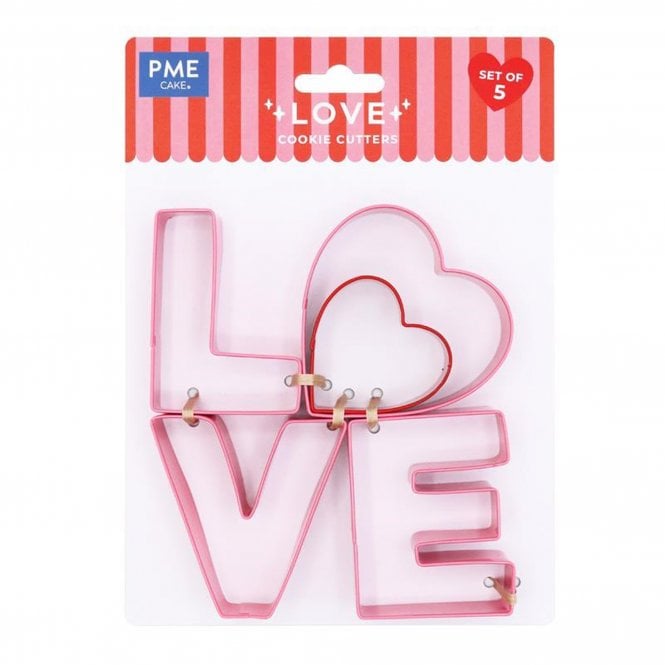 PME LOVE - Valentines Cookie Cutter Set of 5