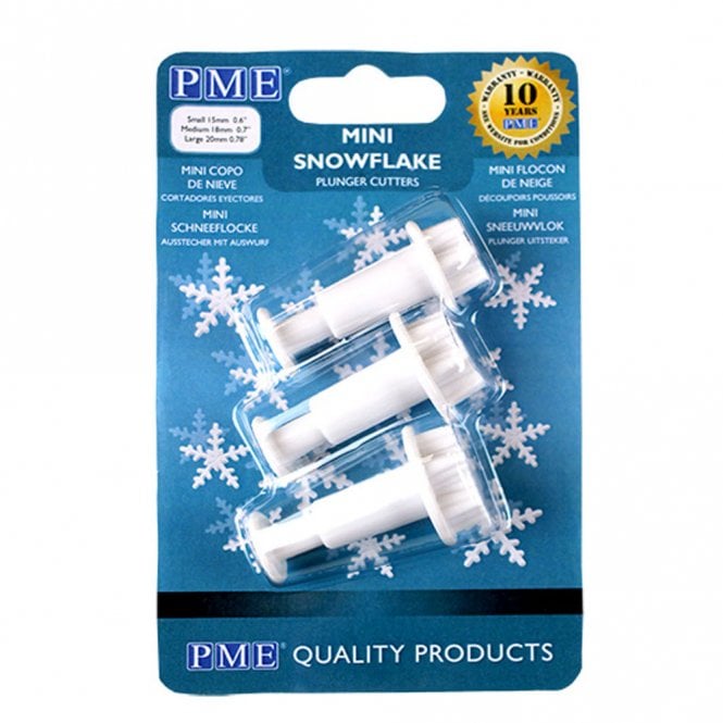 PME Mini Snowflake Plunger Cutter Set Of 3