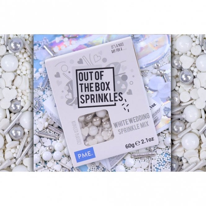 PME Out of the Box Sprinkle Mix - White Wedding Mix 60g Best Before: 25/05/2025