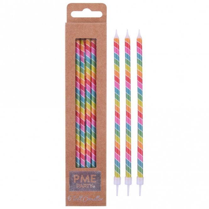 PME Tall Rainbow Candles - Set of 6