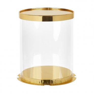 PRESTIGE GOLD - Deluxe PVC Transparent Crystal Cake Box