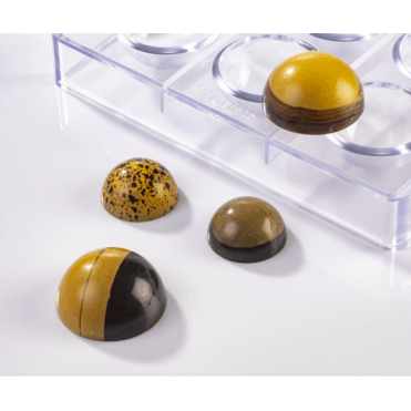 Professional Quality Classic BonBon Spherical Shape Polycarbonate Chocolate Snack Mould - 175 x 275mm - 8 Cavity
