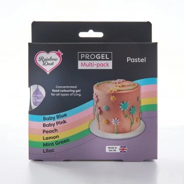 ProGel Pastel Multi-Pack Collection - Set of 6 Concentrated Food Colouring Gels (6 x 25g)
