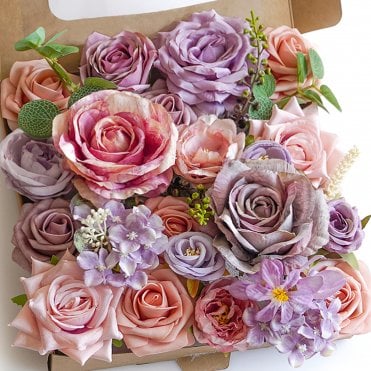 Purple & Pink - DIY Faux Flower Box Set