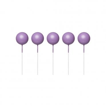 Purple Sphere Ball Cake Decorating Topper - ( Pack Of 5)