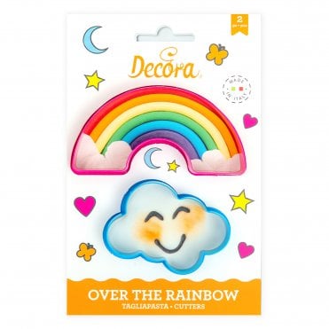 Rainbow and Cloud Hard Plastic Cookie/Fondant Cutter