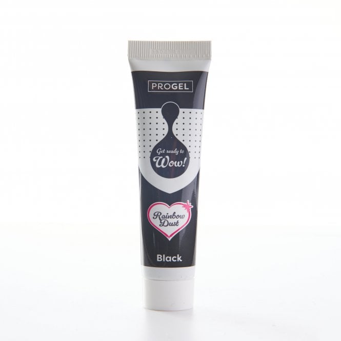 Rainbow Dust ProGel Black Professional Food Gel Colours 25g