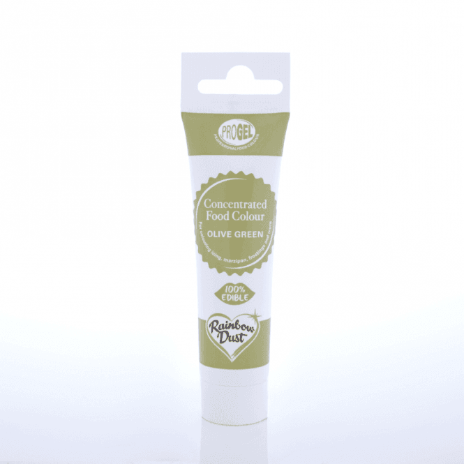 Rainbow Dust ProGel Olive Green Professional Food Gel Colours 25g