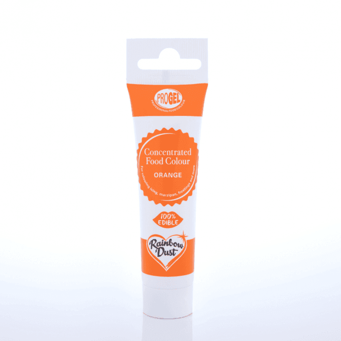 Rainbow Dust ProGel Orange Professional Food Gel Colours 25g