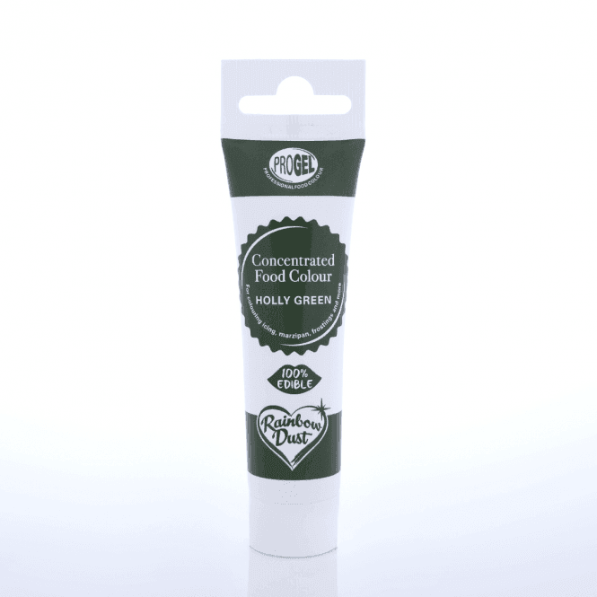 Rainbow Dust ProGel Holly Green Professional Food Gel Colours 25g